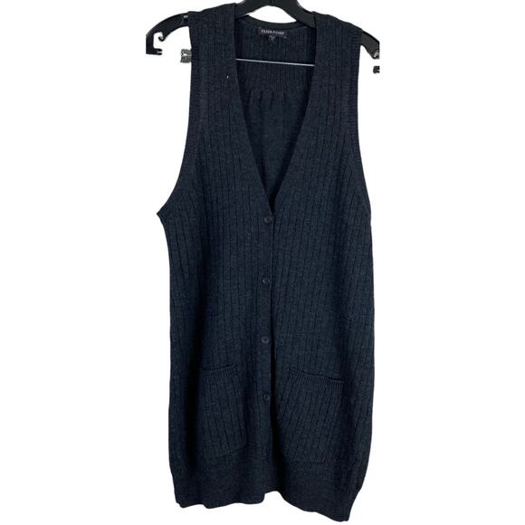 Eileen Fisher Sweaters - Eileen Fisher 100% Merino Wool Sleeveless Cardigan Sweater Vest Size M Gray
